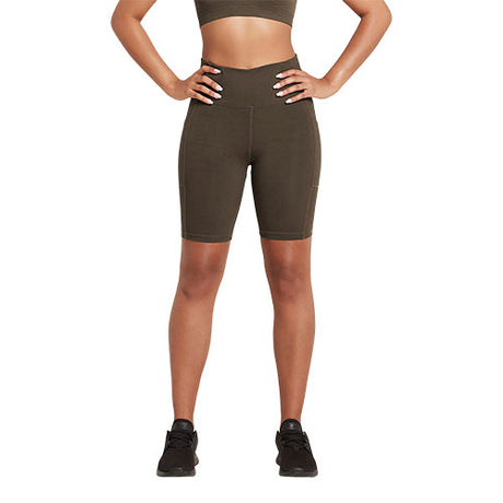 8" High-Waist Shorts Dark Olive str. M Motivate fra Boody