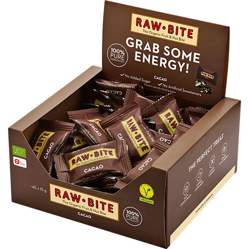 Rawbite Officebox Cacao 45x15g Ø fra RawBite