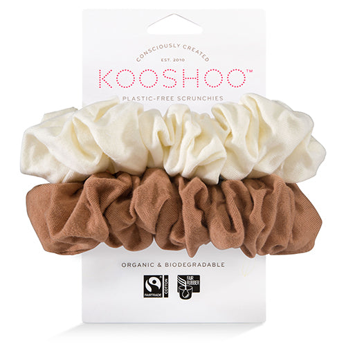 Hår scrunchie Cappuccino plastikfri 2 stk fra KooShoo